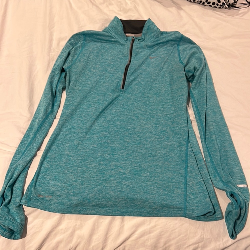 Nike running small drifit jacket teal and grey